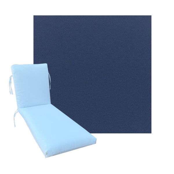 Classic Universal Chaise Lounge Cushions | Sunbrella Canvas Navy Fabric | 3 Sizes