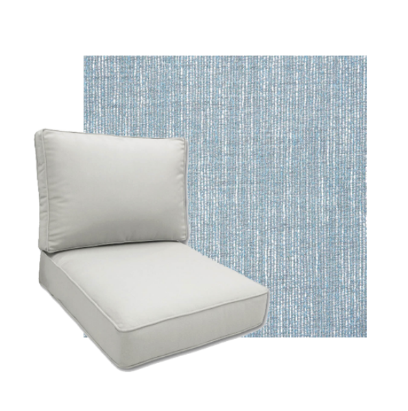 Sunbrella Adena Celeste Patio Chair Replacement Cushions