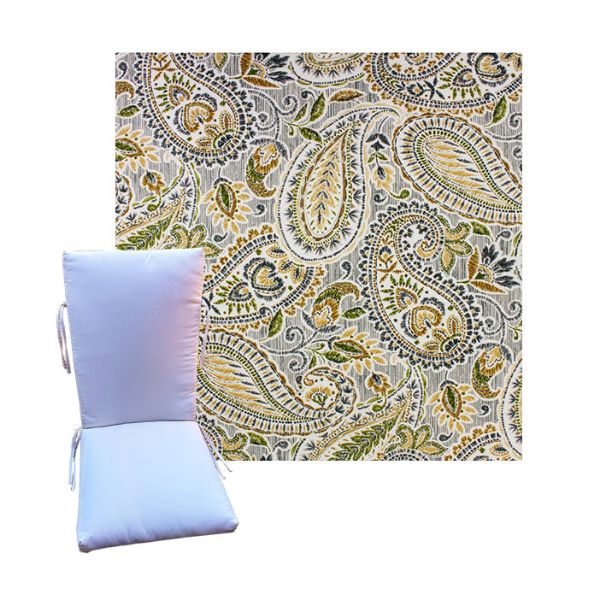 Arctic Stone by Richloom Solarium -  Universal Patio Chair Cushion With Ties