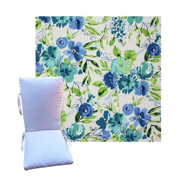 Bettina Aqua by Richloom Solarium -  Universal Patio Chair Cushion With Ties