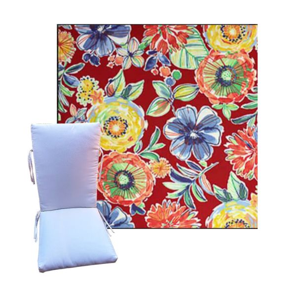 Colsen Berry by Richloom Solarium -  Universal Patio Chair Cushion With Ties