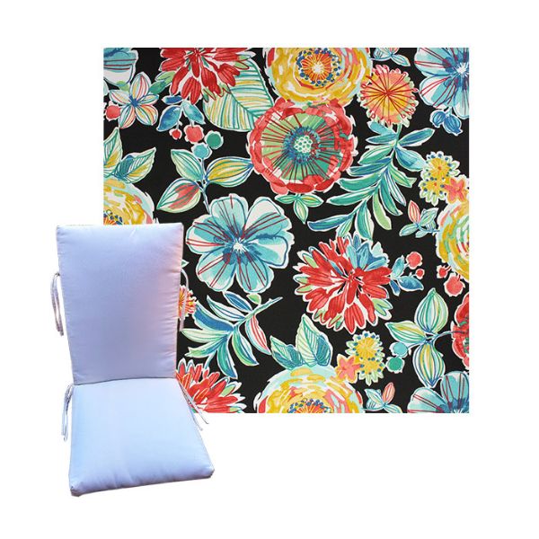 Colsen Noir by Richloom Solarium -  Universal Patio Chair Cushion With Ties