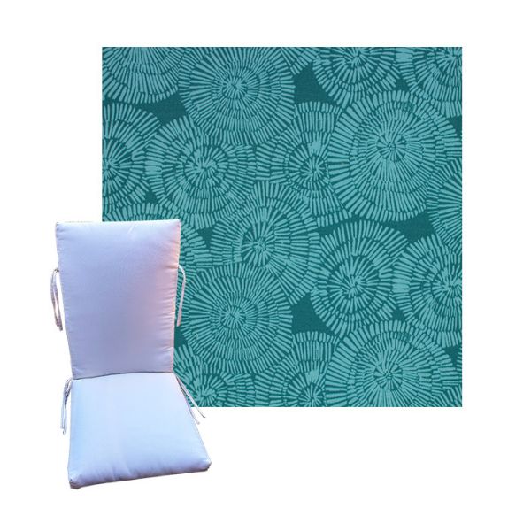 Crossway Aqua by Richloom Solarium -  Universal Patio Chair Cushion With Ties