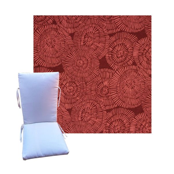 Crossway Mulberry by Richloom Solarium -  Universal Patio Chair Cushion With Ties