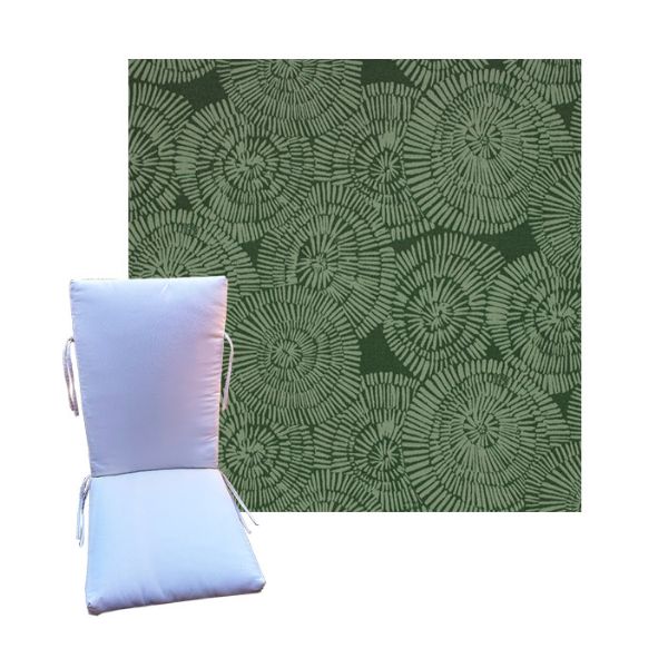 Crossway Pesto by Richloom Solarium -  Universal Patio Chair Cushion With Ties