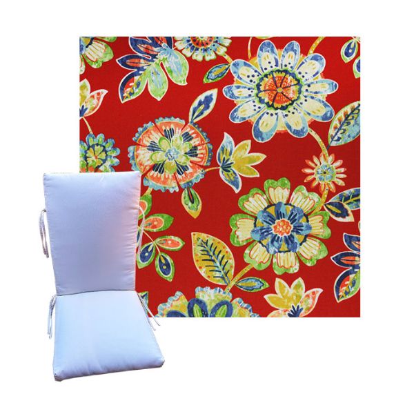 Daylin Cherry by Richloom Solarium -  Universal Patio Chair Cushion With Ties