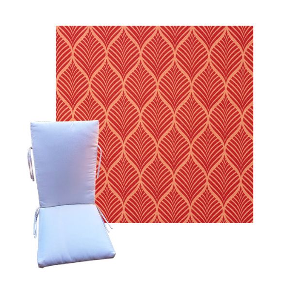Fenbrook Coral by Richloom Solarium -  Universal Patio Chair Cushion With Ties