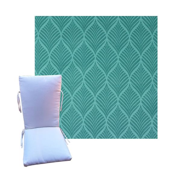 Fenbrook Teal by Richloom Solarium -  Universal Patio Chair Cushion With Ties