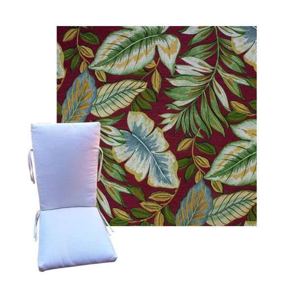Goldcoast Berry by Richloom Solarium - Universal Patio Chair Cushion With Ties