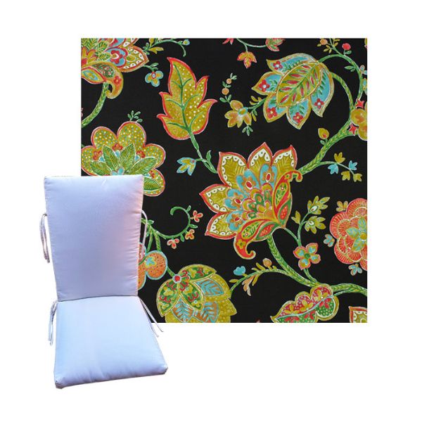 Kayton Twilight by Richloom Solarium - Universal Patio Chair Cushion With Ties