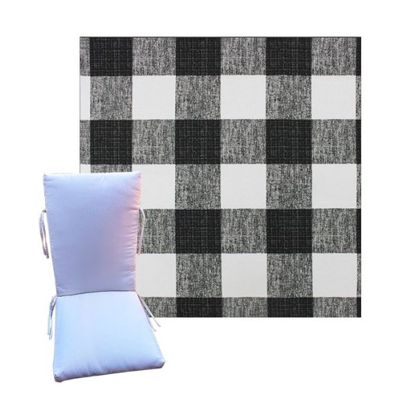 Patterson Black by Richloom Solarium -  Universal Patio Chair Cushion With Ties