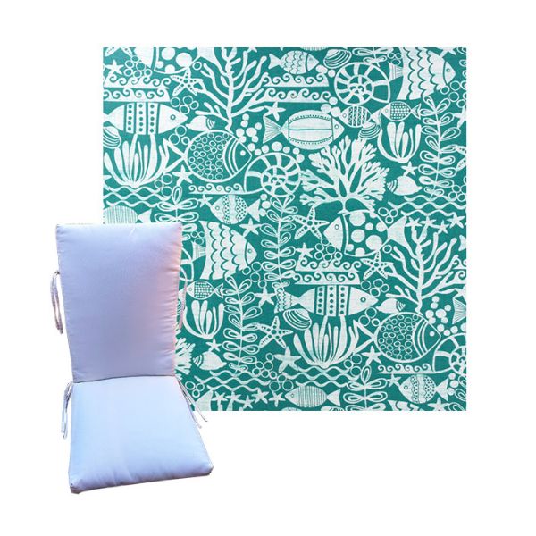 Seagate Ocean by Richloom Solarium - Universal Patio Chair Cushion With Ties