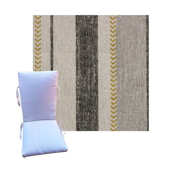 Weekender Driftwood by Richloom Solarium - Universal Patio Chair Cushion With Ties