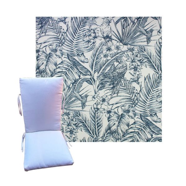 Wilshire Indigo by Richloom Solarium - Universal Patio Chair Cushion With Ties