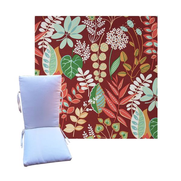 Windcrest Mulberry by Richloom Solarium - Universal Patio Chair Cushion With Ties