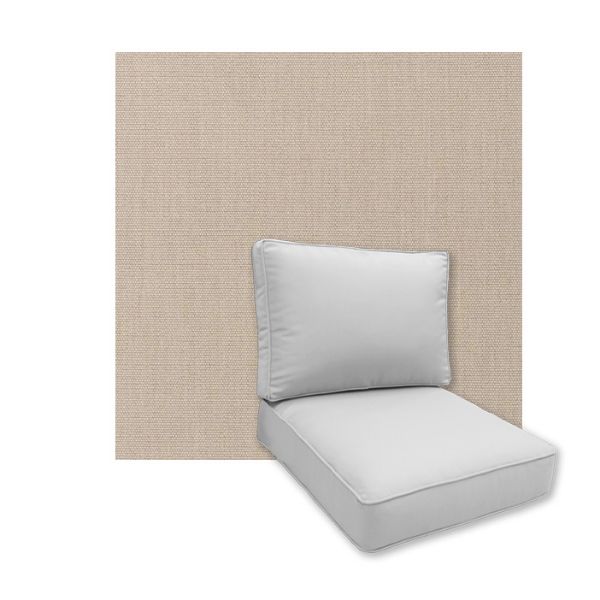 Universal Deep Seating Replacement Cushions in Sunbrella Play Oat Fabrics