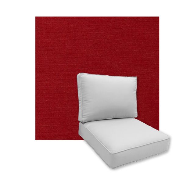 Universal Deep Seating Replacement Cushions in Sunbrella Play Scarlett Fabrics