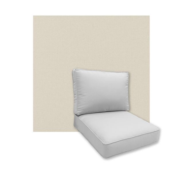 Universal Deep Seating Replacement Cushions in Sunbrella Play Snow Fabrics