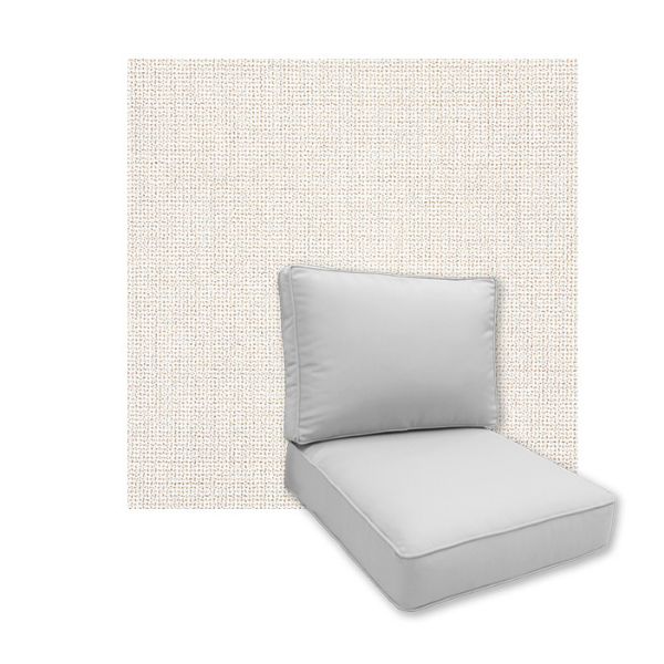 Universal Deep Seating Replacement Cushions in Sunbrella Bliss Linen Outdoor Fabric