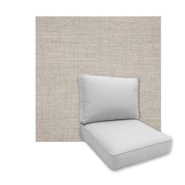 Universal Deep Seating Replacement Cushions in Sunbrella Cast Silver Outdoor Fabric