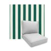 Universal Deep Seating Replacement Cushions in Sunbrella Mason Forrest Green Outdoor Fabric