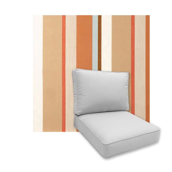 Universal Deep Seating Replacement Cushions in Sunbrella Beaming Mojave Outdoor Fabric