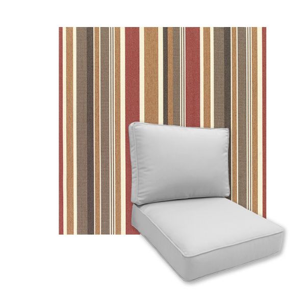 Universal Deep Seating Replacement Cushions in Sunbrella Brannon Redwood Outdoor Fabric