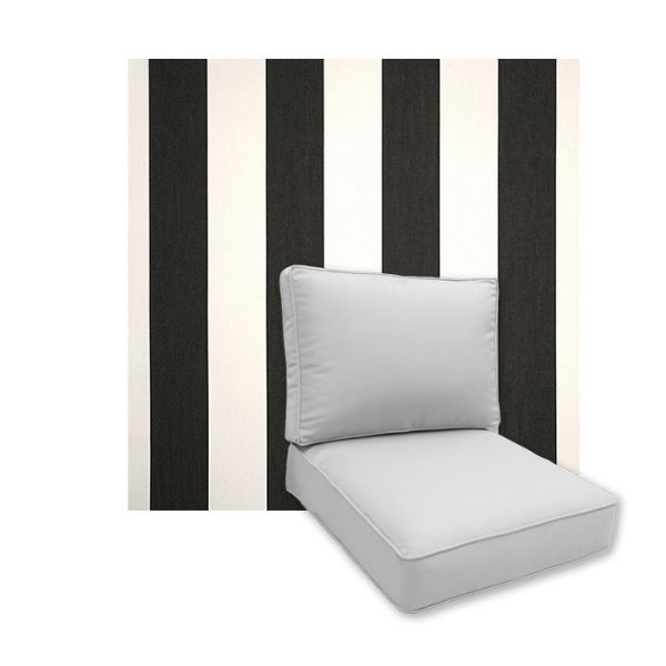 Universal Deep Seating Replacement Cushions in Sunbrella Cabana Classic Outdoor Fabric