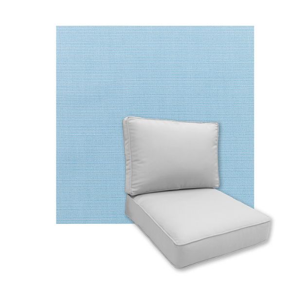 Universal Deep Seating Replacement Cushions in Sunbrella Canvas Air Blue Outdoor Fabric