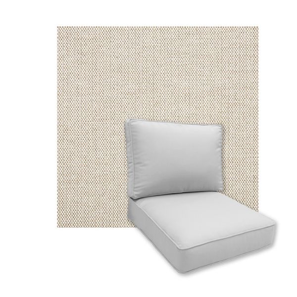 Universal Deep Seating Replacement Cushions in Sunbrella Canvas Antique Beige Outdoor Fabric