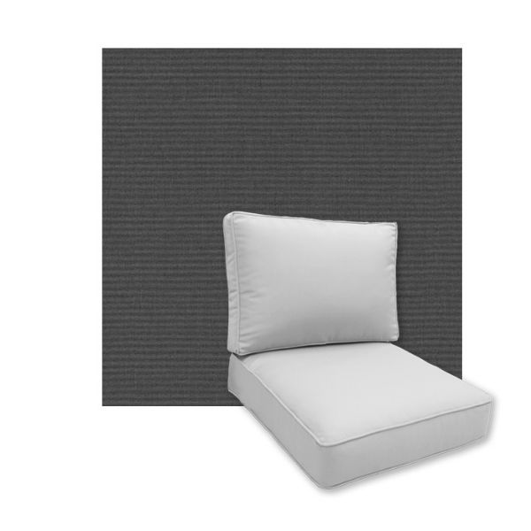 Universal Deep Seating Replacement Cushions in Sunbrella Canvas Charcoal Outdoor Fabric