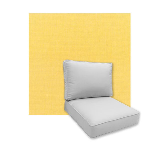Universal Deep Seating Replacement Cushions in Sunbrella Canvas Buttercup Outdoor Fabric