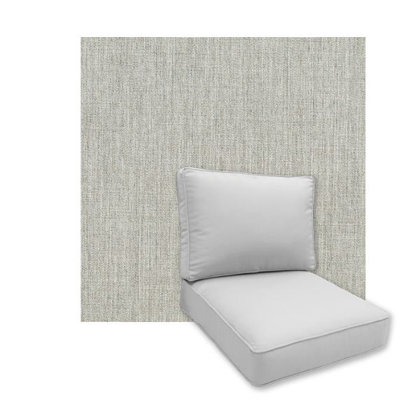 Universal Deep Seating Replacement Cushions in Sunbrella Canvas Granite Outdoor Fabric