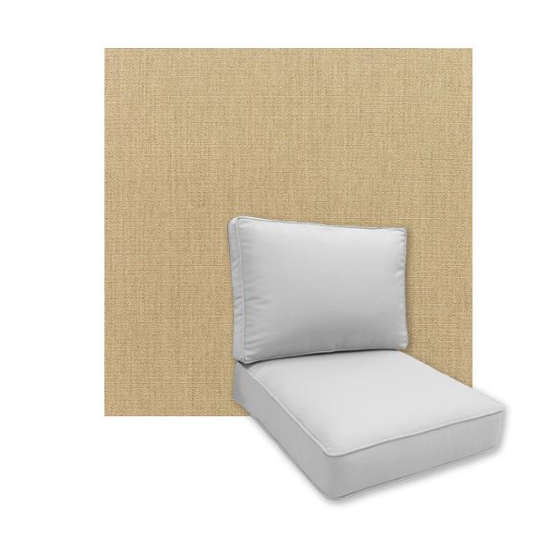 Universal Deep Seating Replacement Cushions in Sunbrella Canvas Heather Beige Outdoor FabricUniversal Deep Seating Replacement Cushions in Sunbrella Canvas Heather Beige Outdoor Fabric