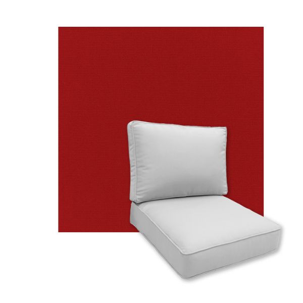 Universal Deep Seating Replacement Cushions in Sunbrella Canvas Jockey Red Outdoor Fabric
