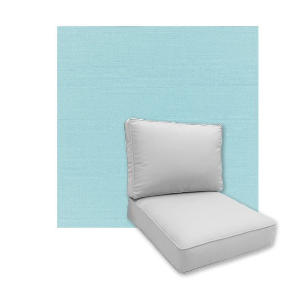 Universal Deep Seating Replacement Cushions in Sunbrella Canvas Mineral Outdoor Fabric