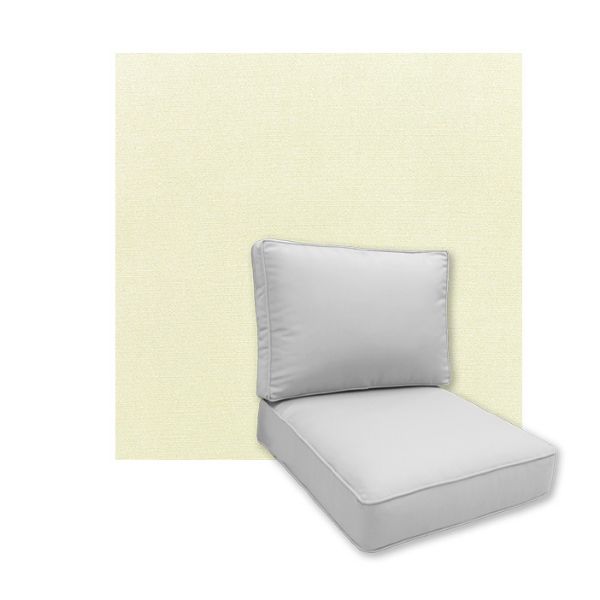 Universal Deep Seating Replacement Cushions in Sunbrella Canvas Natural Outdoor Fabric