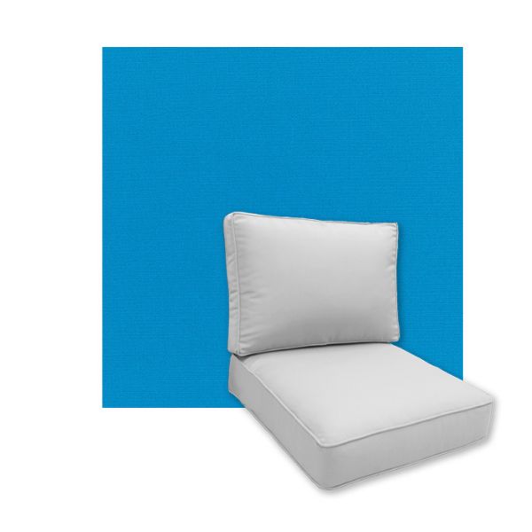 Universal Deep Seating Replacement Cushions in Sunbrella Canvas Pacific Blue Outdoor Fabric