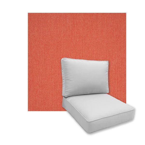Universal Deep Seating Replacement Cushions in Sunbrella Canvas Persimmon Outdoor Fabric
