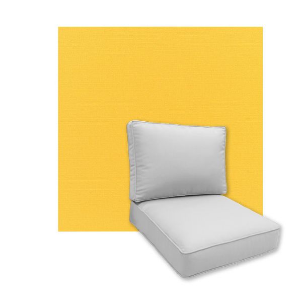 Universal Deep Seating Replacement Cushions in Sunbrella Canvas Sunflower Outdoor Fabric