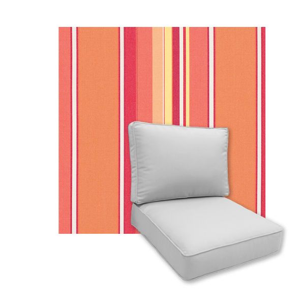 Universal Deep Seating Replacement Cushions in Sunbrella Dolce Mango Outdoor Fabric