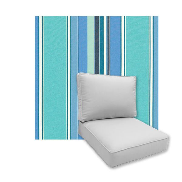 Universal Deep Seating Replacement Cushions in Sunbrella Dolce Oasis Outdoor Fabric