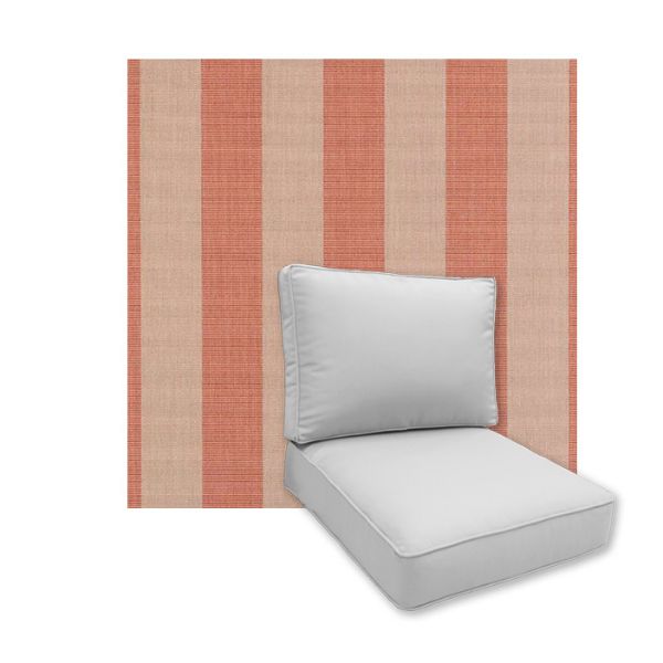 Universal Deep Seating Replacement Cushions in Sunbrella Expressive Blush Outdoor Fabric