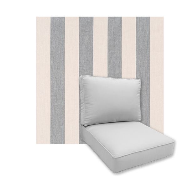 Universal Deep Seating Replacement Cushions in Sunbrella Leisure Denim Outdoor Fabric