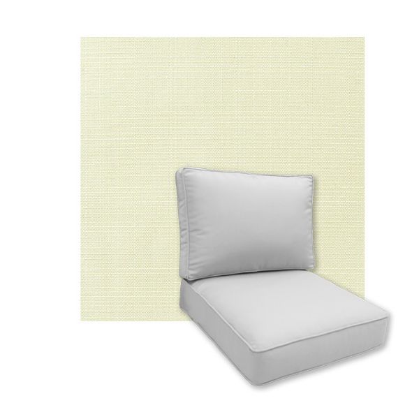 Universal Deep Seating Replacement Cushions in Sunbrella Linen Natural Outdoor Fabric