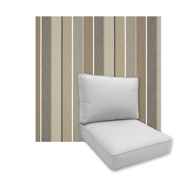 Universal Deep Seating Replacement Cushions in Sunbrella Milano Char Outdoor Fabric