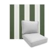 Universal Deep Seating Replacement Cushions in Sunbrella Relate Ivy Outdoor Fabric