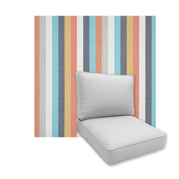 Universal Deep Seating Replacement Cushions in Sunbrella Surround Sunrise Outdoor Fabric