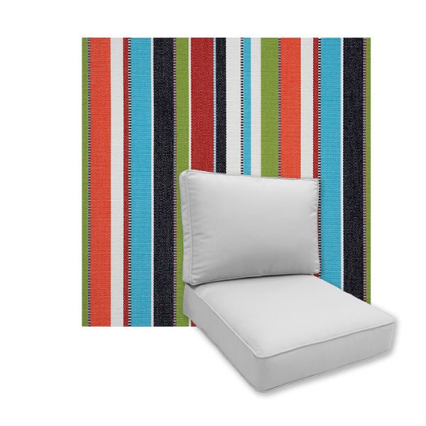 Universal Deep Seating Replacement Cushions in Sunbrella Carousel Confetti Outdoor Fabric