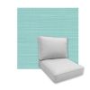 Universal Deep Seating Replacement Cushions in Sunbrella Dupione Celeste Outdoor Fabric